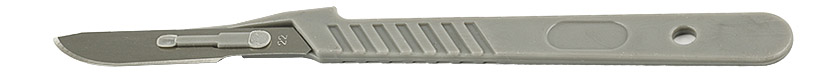 Micro-Tec Einweg-Skalpell #22 mit Plastikgriff, Kohlenstoffstahl, einzeln verpackt